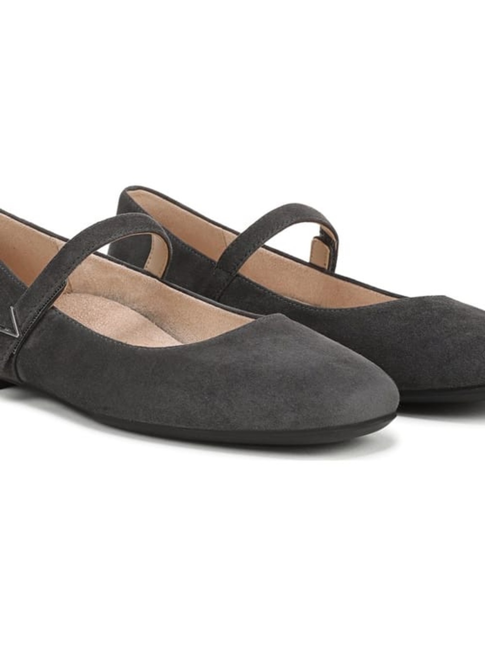 NWOB Vionic Alameda Grey Suede Square Toe Mary Jane Orthotic Flats 7.5W
